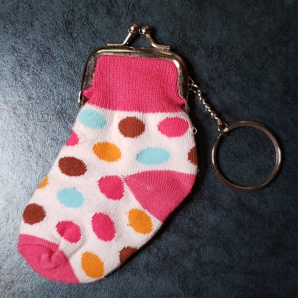 Mini Sock Coin Purse Keychain